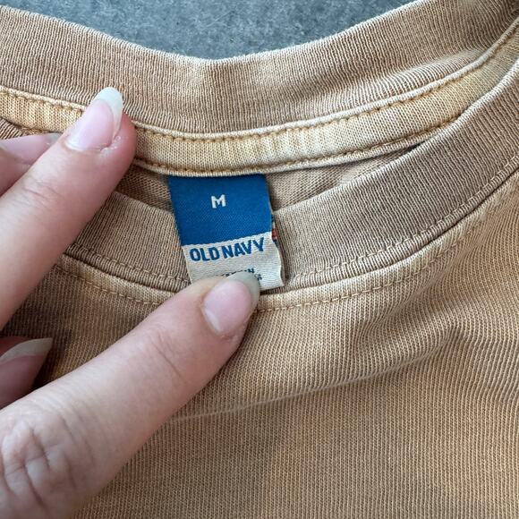 Vintage Y2K Oversize Old Navy Minimalist Beige Sand Lounge Tee Medium Essential - Picture 3 of 5